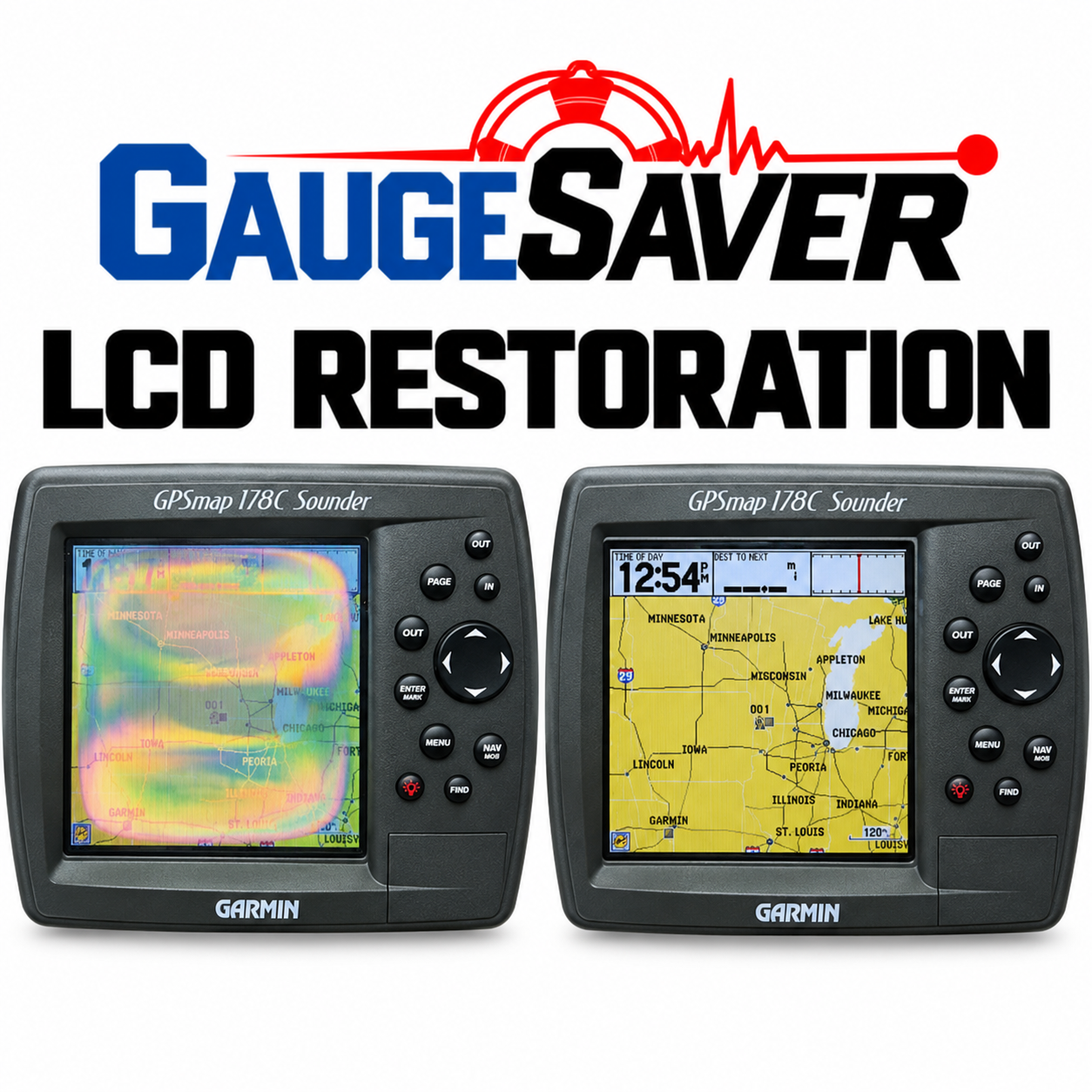 Garmin GPSmap 172/172C/178/178C/182C/188C/498 LCD Restoration Service - Image 2