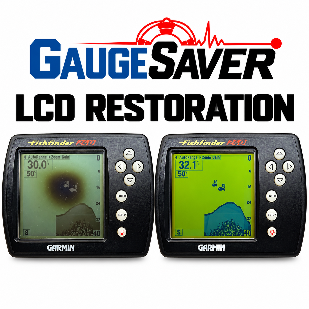 Garmin 235/240/250 Fishfinder LCD Restoration Service - Image 2