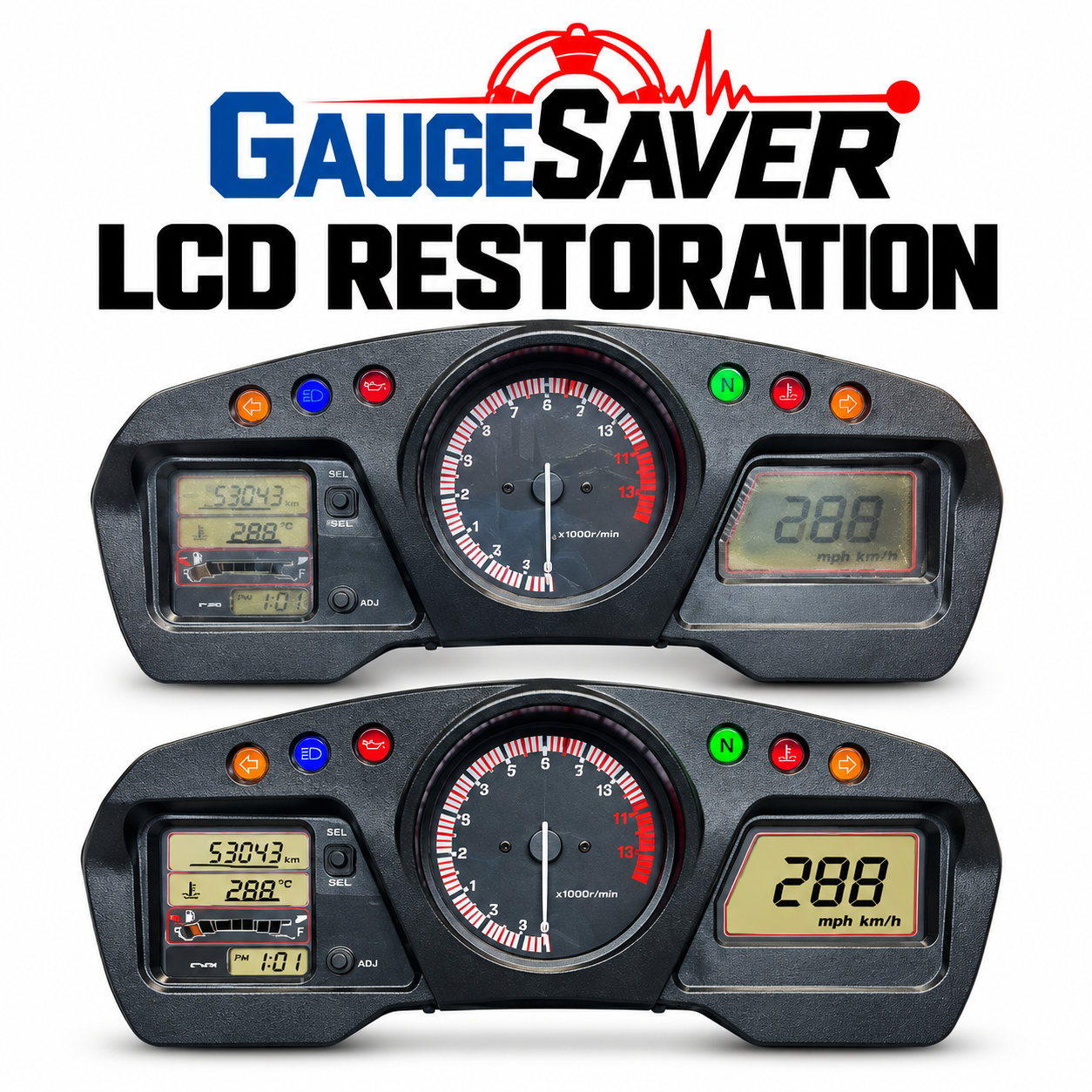 Honda CBR1100 Motorcycle Cluster LCD Restoration Service - Image 2