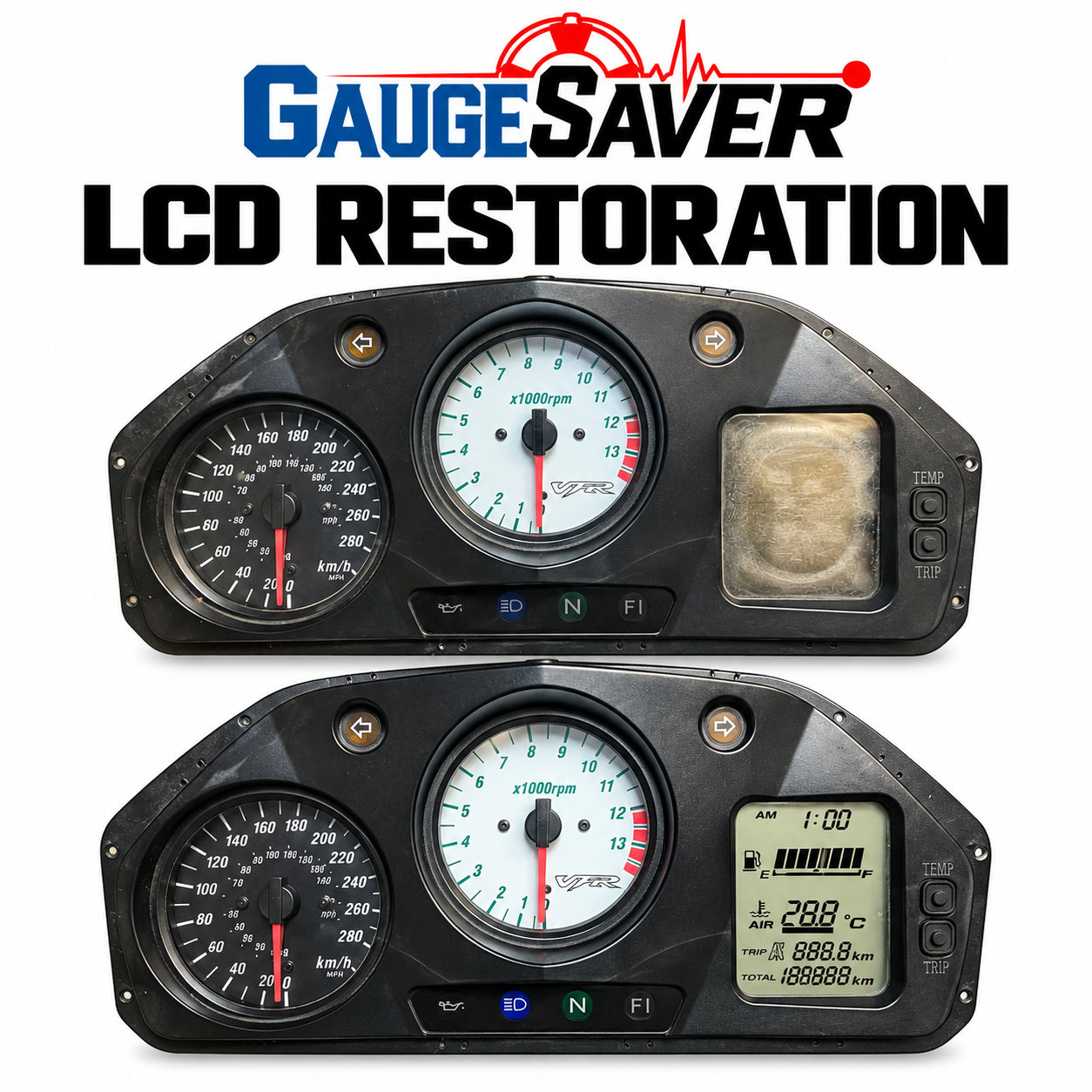 Honda VFR800 LCD Restoration Service - Image 2